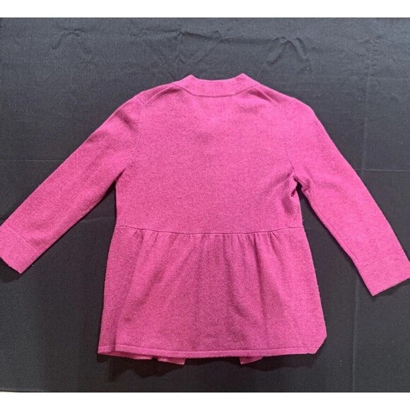 Simply Cashmere womens Sm fuchsia 3/4sleeve open front Cashmere cardigan sweater - Picture 2 of 5